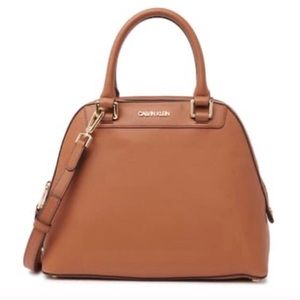 Calvin Klein Tobacco Brown Clara Satchel
